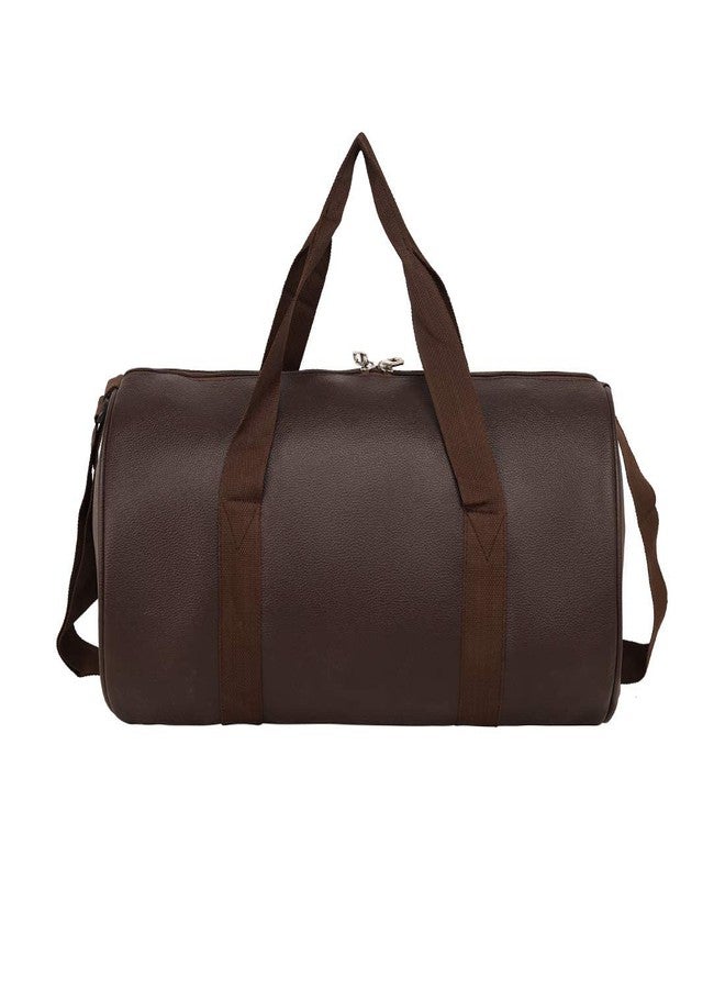 Leather World Gym Bag for Men & Women | Adjustable Shoulder Bag | Duffle Gym Bag | Water Resistant | Sports & Travel Bag | Fitness Bag (Brown) - Image 4