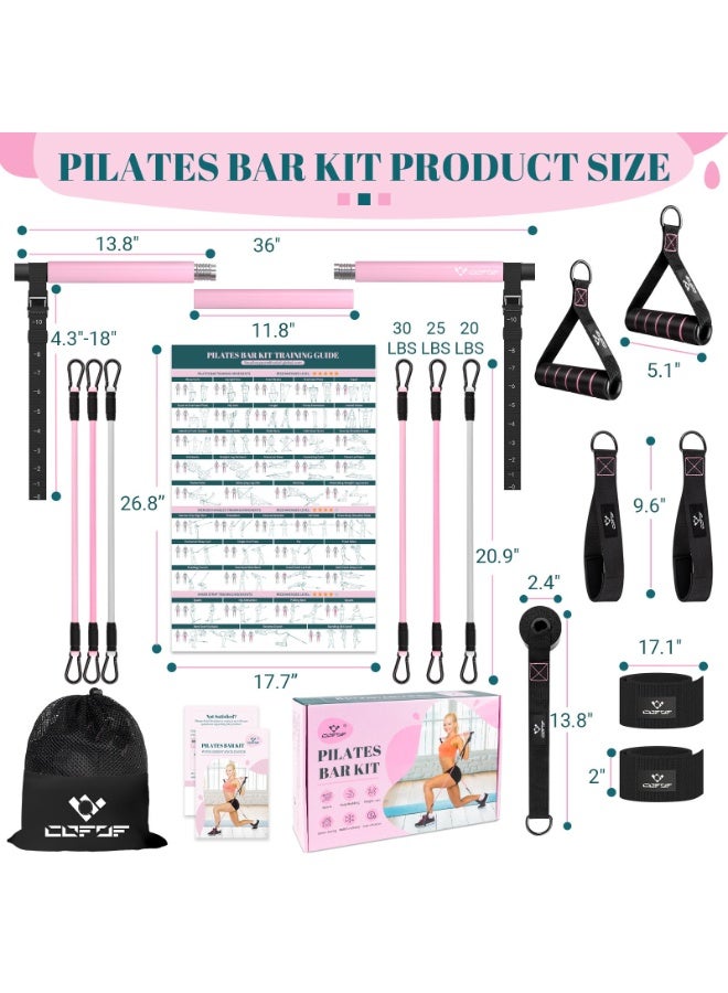YelaJoy Pilates Bar Kit with Resistance Bands, Multifunctional Yoga Pilates Bar with Heavy-Duty Metal Adjustment Buckle, Portable Home Gym Pilates Resistance Bar Kit for Women Full Body Workouts - Image 5