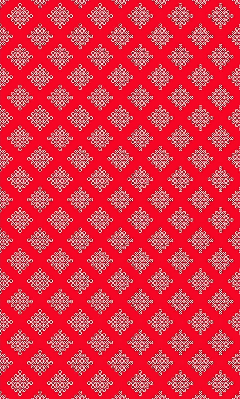 Sri Yagnaa - Backdrop Cloth for Pooja Decoration Traditional - M 16 - Background Curtain Cloth for Festival Decoration (5x8 Ft) (Red Small Muggu Backdrop) - Image 4