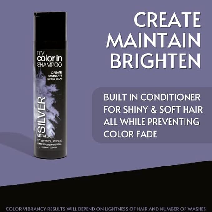 Smart Solutions MYCOLORIN COLOR DEPOSITING SHAMPOO (METALLIC SILVER) - SULFATE & PARABEN FREE, HAIR DYE | MADE IN USA (8 COLORS) - Image 2