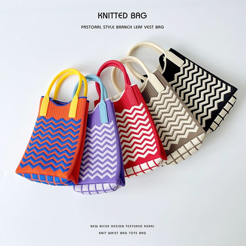 Knitted Mini Crossbody Phone Bag Cute Lightweight Shoulder Coin Purse Small Square Bag Trendy Crossbody Bag - Image 3