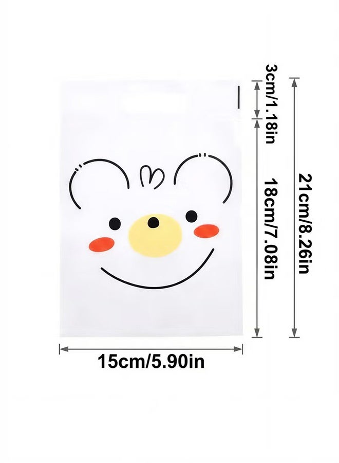 YJ 100pcs Self Sealing Bags,Plastic Packaging Bags for Cookies and Candy,Cute Bear Transparent Cellophane for Home Bakers Party Birthday Wedding (15x21cm) - Image 3