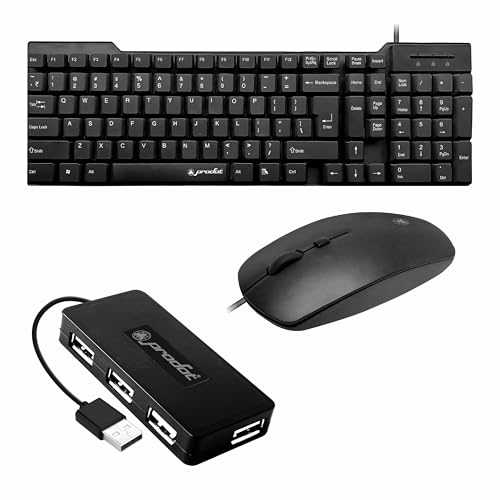 Prodot Set of 3 High-Performance Floated Key Keyboard Mouse Combo with USB HUB for Computer, Laptop, PC - Image 1