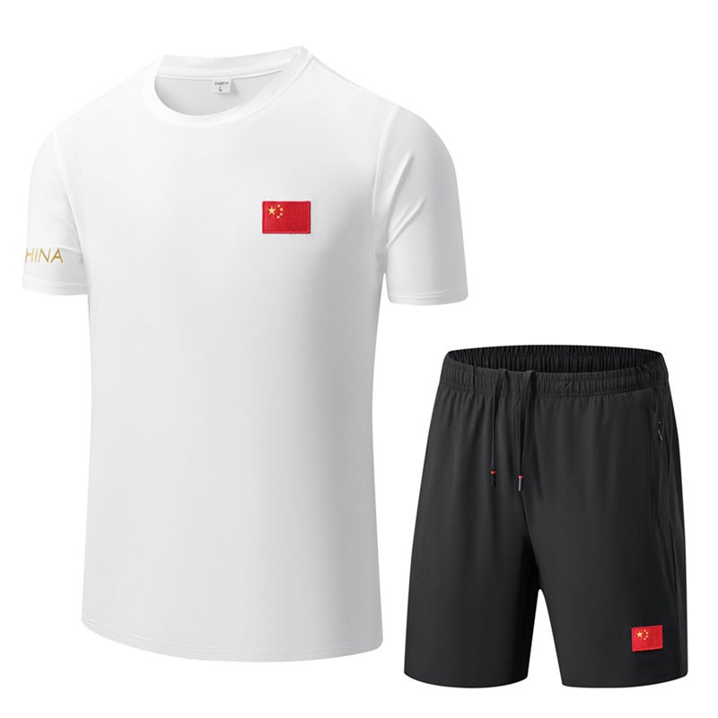 Summer Jinammonia Real Ice Silk T-Shirt Sports Athletes Marathon Running Special Training Fitness Crew Neck Short Sleeve Quick Drying - Image 1