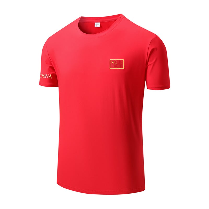 Summer Jinammonia Real Ice Silk T-Shirt Sports Athletes Marathon Running Special Training Fitness Crew Neck Short Sleeve Quick Drying - Image 3