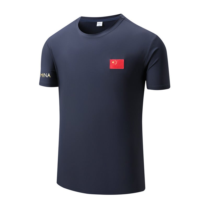 Summer Jinammonia Real Ice Silk T-Shirt Sports Athletes Marathon Running Special Training Fitness Crew Neck Short Sleeve Quick Drying - Image 5