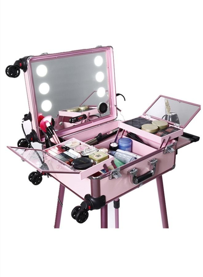 21 Inch Professional Manicure Tool Box Light Trolley Makeup Box  - Image 1