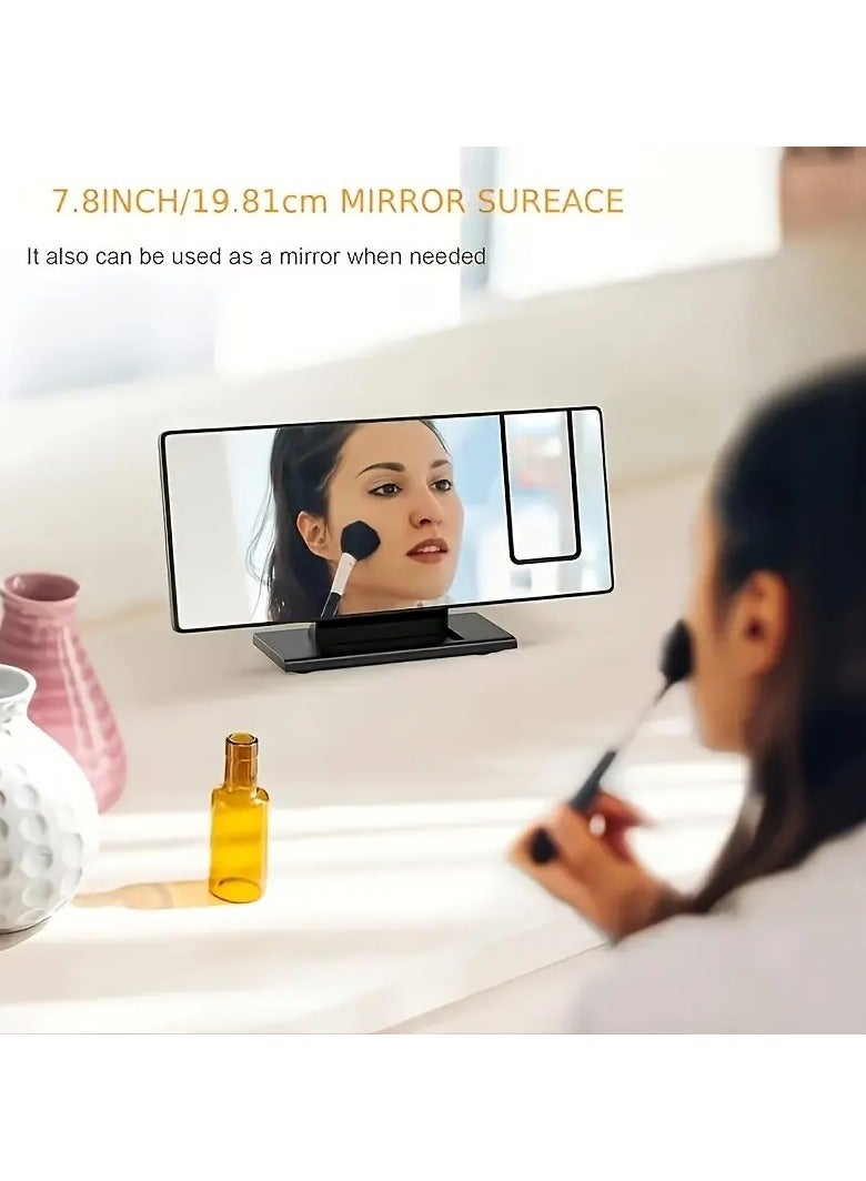 DS Digital Alarm Clock With Multiple Functions Powered By USB 5V Or Button Battery(included), Featuring A Large LED Screen For The Bedroom - Easy Time And Alarm Display, Office Clock With Projection Feature To Display The Screen On The Wall In Multiple Directions. Dimensions: 18.5 * 7.5 cm, Black Color + White Screen + Red Light. - Image 5