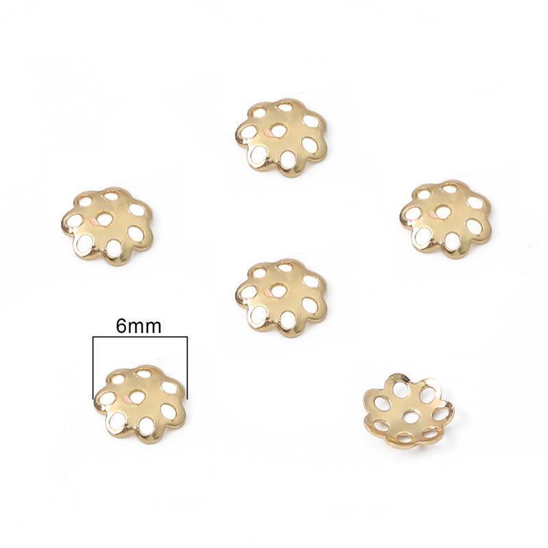 Generic Cross-border Hot Sale 14K Bag Gold Bracelet Holt Combination Mobile Phone Chain Beaded Beaded Handmade DIY Material Jewelry Accessories #11 6mm electroplated 14K gold 10/bag 