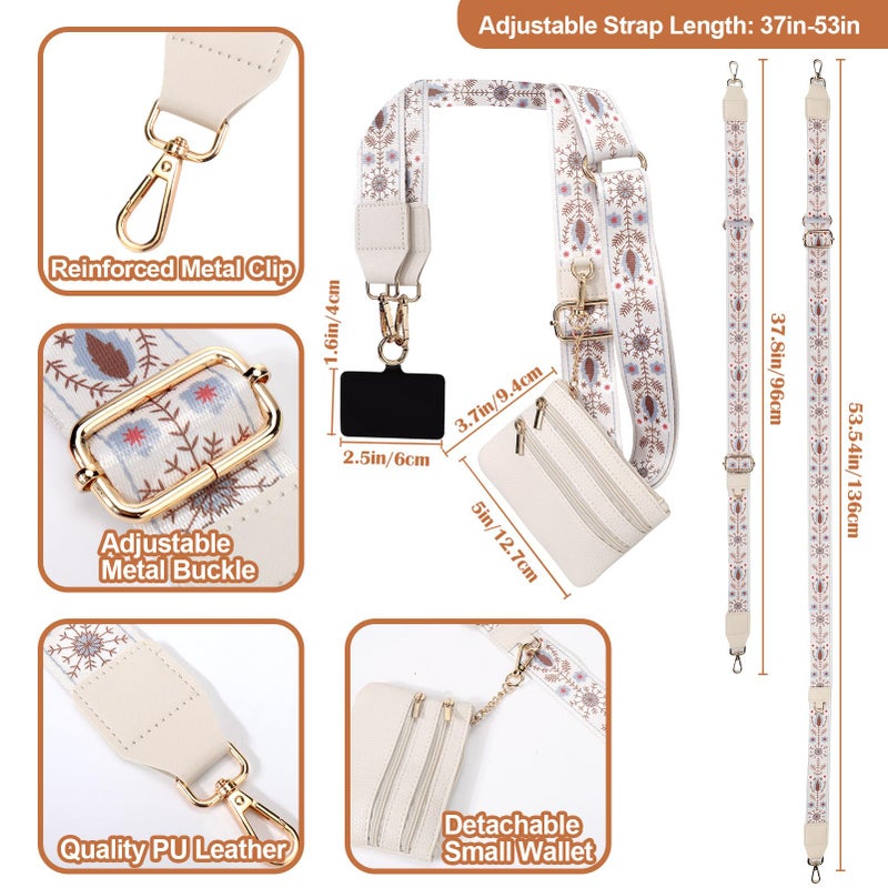 XANGNIER Clip and Go Strap for Phone with Wallet Crossbody, Phone Strap with Zippered Wallet, Adjustable Anti Theft Cellphone Lanyard for Women, Cellphone Chain Accessories,Multicolor 9 - Image 4