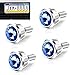 yorpyep 4 PCS License Plate Screws Fastener Kit Sparkling Rhinestone Car Anti Theft Screw Caps Cool Funny License Plate Frame Decorative Screws Bolts Universal for Most Cars Trucks SUVs Blue - Image 2