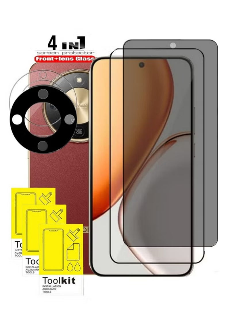 SNBFA 4 in 1 Screen Protector for Honor X9d, 2 Pieces Front Glass and 2 Piece Lens Film, Scratch Resistant, Anti-Fingerprint, Bubble Free, 9H Tempered Glass Film - Image 1