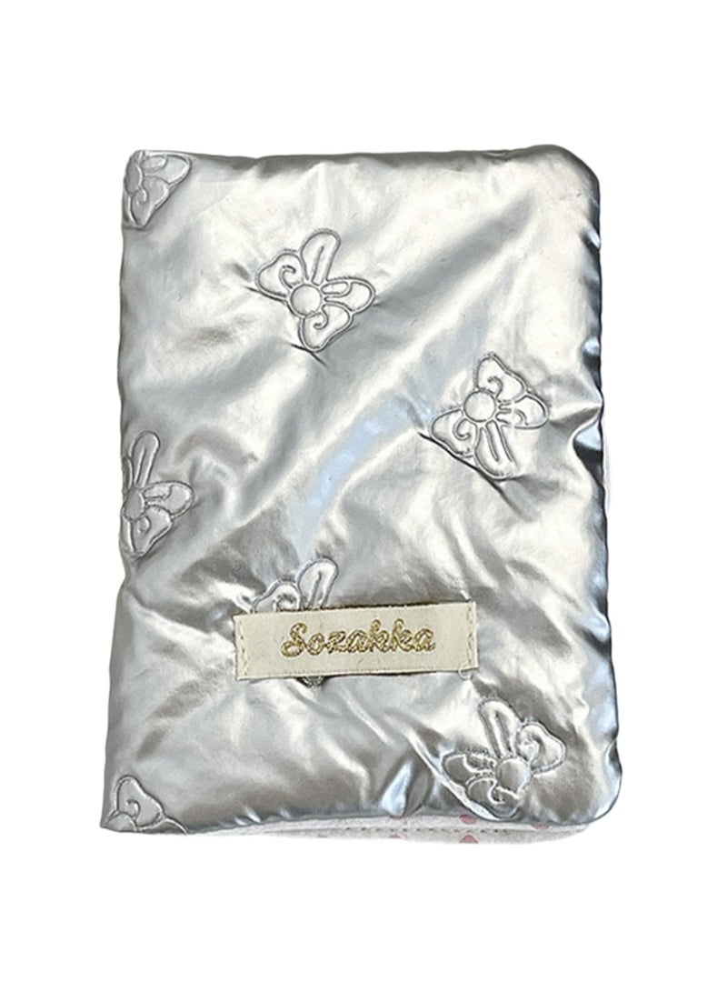 Silver Butterfly Passport Holder Wallet Passport Holder, Multi-Function Girls And Boys Card Holder Pu Leather Travel Document Holder, Travel Accessories - Image 1