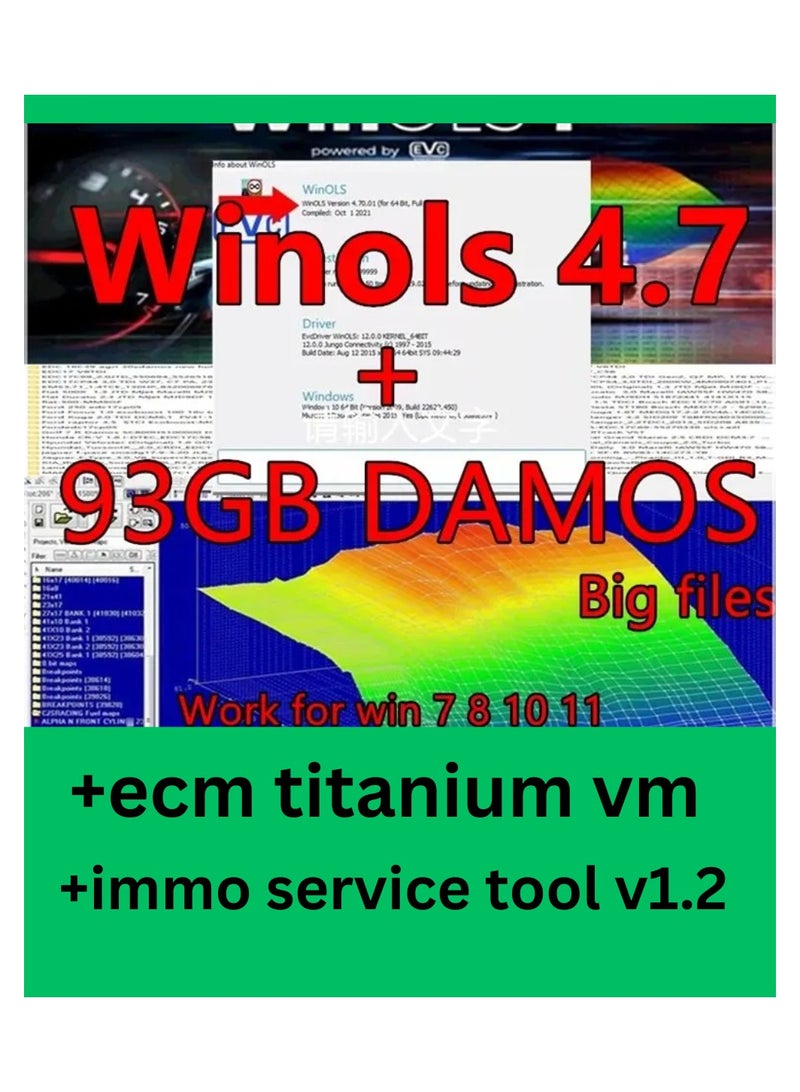Automotive Software Ecm Chip Tuning File Data with 500gb Hard Drive for Winols 4.7 with 93GB Winols Damos Immo Off ECM Titanium Software  - Image 2