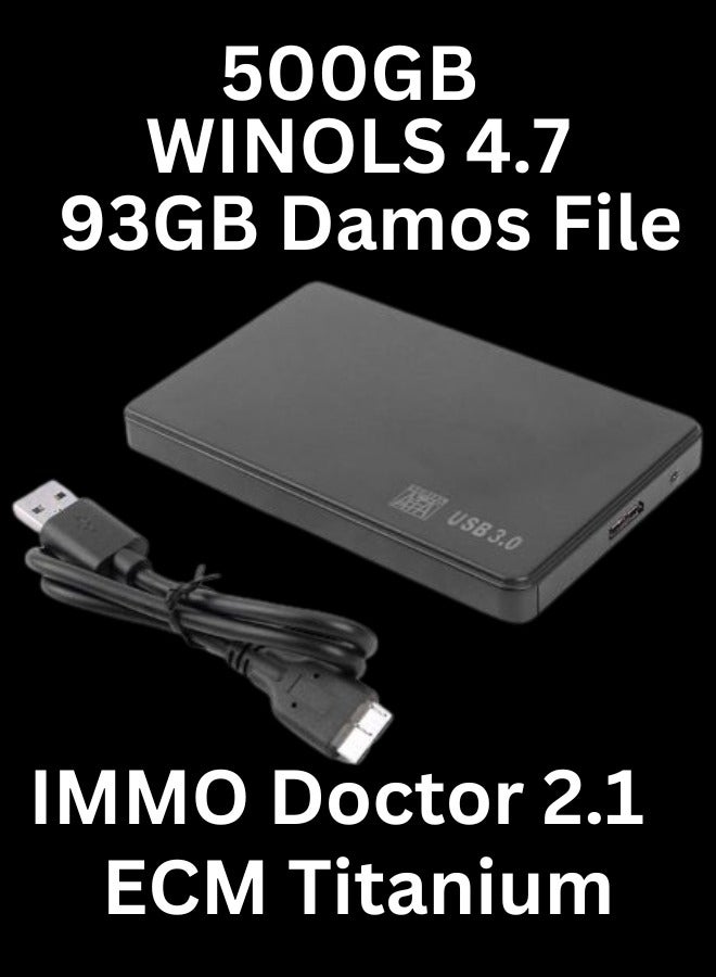 Automotive Software Ecm Chip Tuning File Data with 500gb Hard Drive for Winols 4.7 with 93GB Winols Damos Immo Off ECM Titanium Software  - Image 3