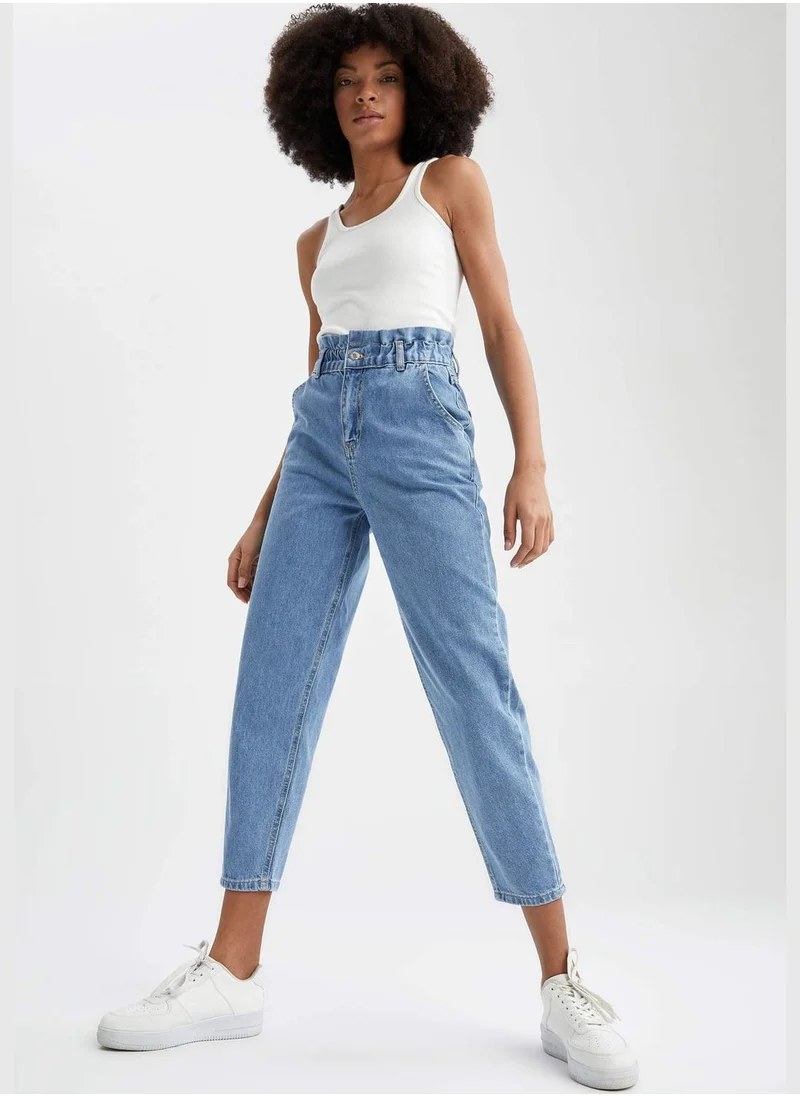 ديفاكتو Paperbag Fit High Waisted Jeans