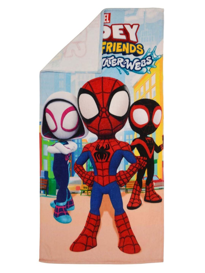 Athom Living Spidey Water Webs Kids Cotton Bath Towel,Superhero Themed Soft & Absorbent Towel for Boys & Girls, 60x120cm, 350GSM - Image 5
