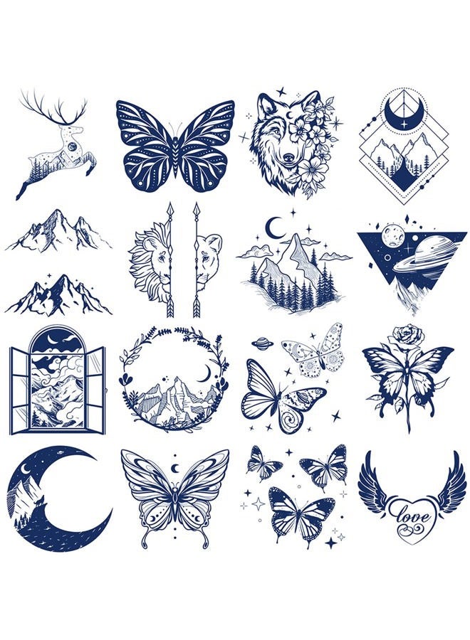 Ooopsiun Semi-Permanent Tattoos for Women Girls - Realistic Mountain Butterfly Temporary Tattoos/Waterproof/Lasts 1-2 Weeks/Fades Naturally/Body Art Stickers - Image 1