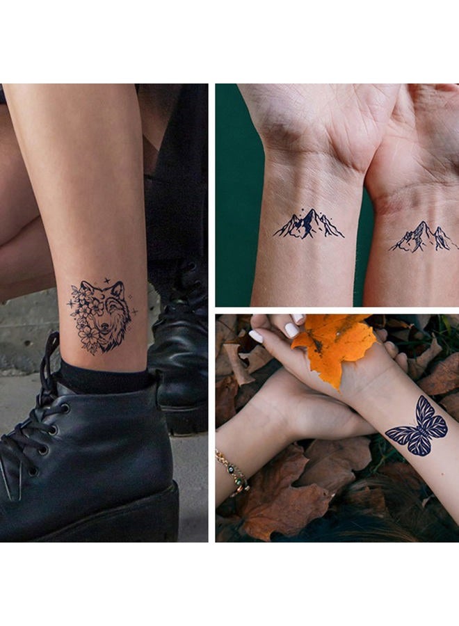 Ooopsiun Semi-Permanent Tattoos for Women Girls - Realistic Mountain Butterfly Temporary Tattoos/Waterproof/Lasts 1-2 Weeks/Fades Naturally/Body Art Stickers - Image 2