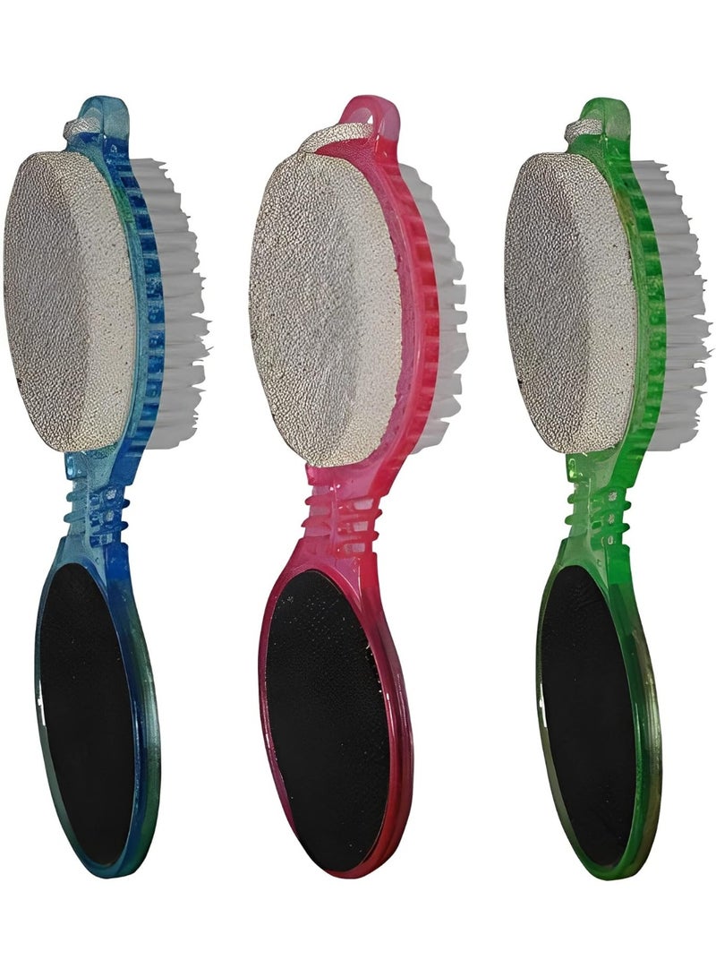 3-in-1 Foot Brush File and Pumice Stone Multi Color