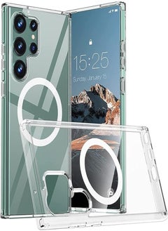 Case/Cover Compatible with Samsung Galaxy S23 Ultra Clear Case, Magnetic [Support Magsafe Charger] Cute Case for Men & Women,Shockproof Hard Back for Samsung Galaxy S23 Ultra Phone 2023