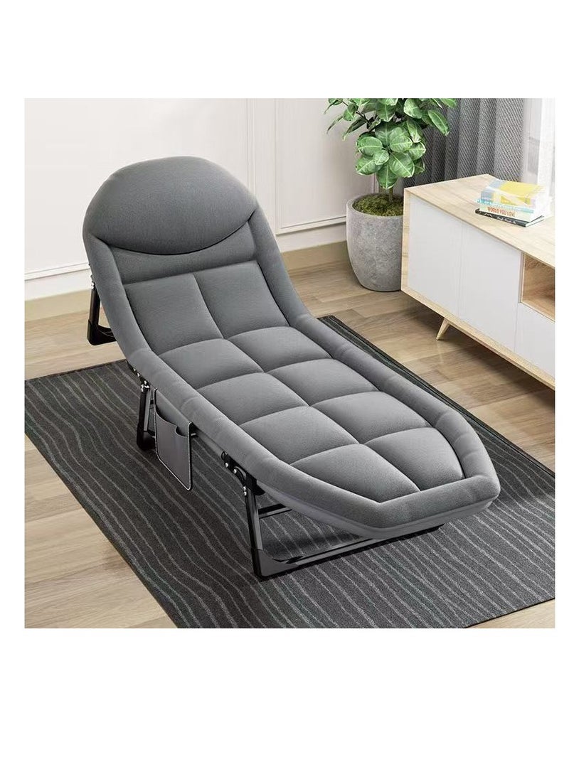 Generic Foldable Camping Cot,Folding Bed, Foldable Platform Bed,Portable Lightweight Camping Bed,Comfortable Resting Bed, Recliner Bed Lounger Chair, Single Sleeping Bed Fold Up Bed for Office,5-Position Adjustable Backrest,Portable Nap Bed 200CM Capacity for Home, Office and Outdoor Travel(Gray)  - Image 1