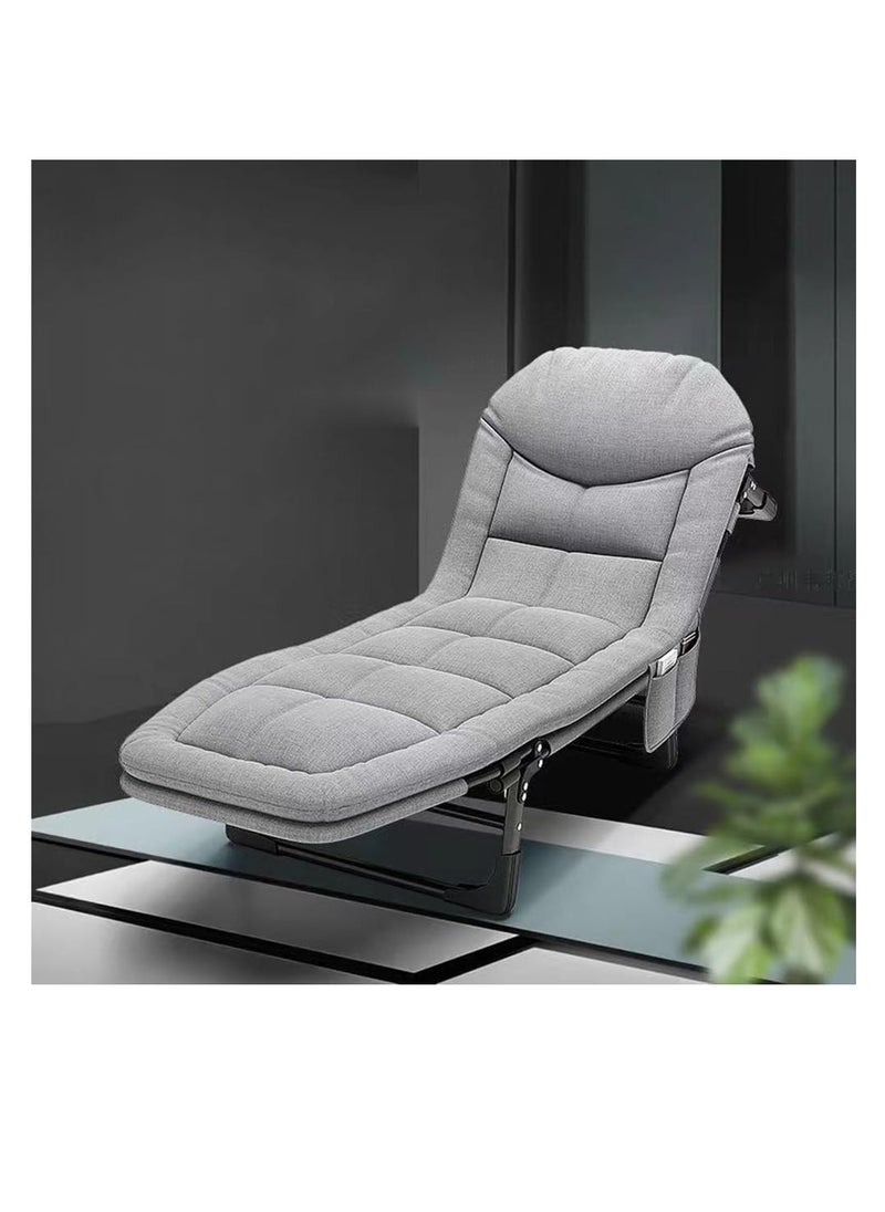 Generic Foldable Camping Cot,Folding Bed, Foldable Platform Bed,Portable Lightweight Camping Bed,Comfortable Resting Bed, Recliner Bed Lounger Chair, Single Sleeping Bed Fold Up Bed for Office,5-Position Adjustable Backrest,Portable Nap Bed 200CM Capacity for Home, Office and Outdoor Travel(Gray)  - Image 3