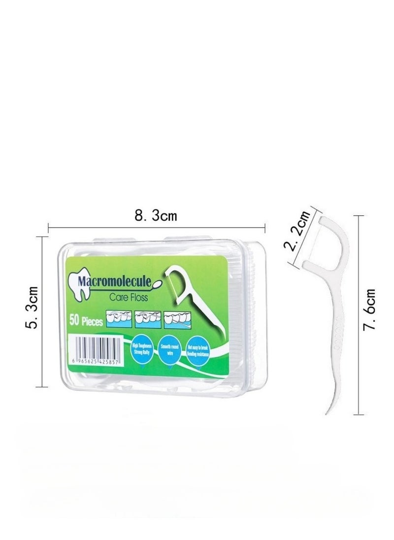 KHAJUL - 250-Piece Toothpick Dental Floss with Portable Cases, Teeth Cleaning, Dental Flossers No-Shred & No-Break Use, Smooth and Thin Floss for Clean Teeth and Gums - Image 1