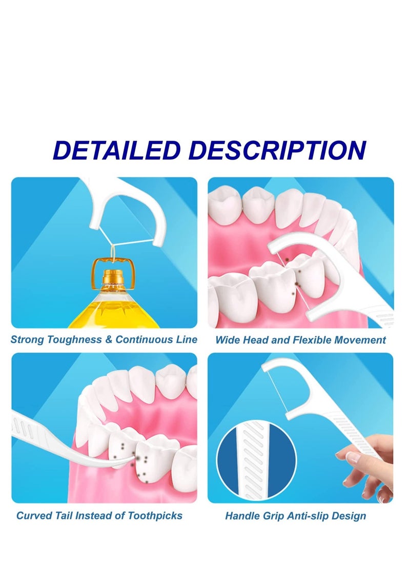 KHAJUL - 250-Piece Toothpick Dental Floss with Portable Cases, Teeth Cleaning, Dental Flossers No-Shred & No-Break Use, Smooth and Thin Floss for Clean Teeth and Gums - Image 1