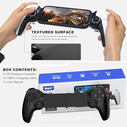 Tobo Phone Controller for Phone/iPad/Andr-id/Tablet(130-280mm), Wireless Game Joystick for Xbox Cloud/PS Remote Play with 2 Back Buttons/Hall-Rocker/Hall-Trigger, Support Switch/PS4-Direct Play TD-1281GA - Image 3
