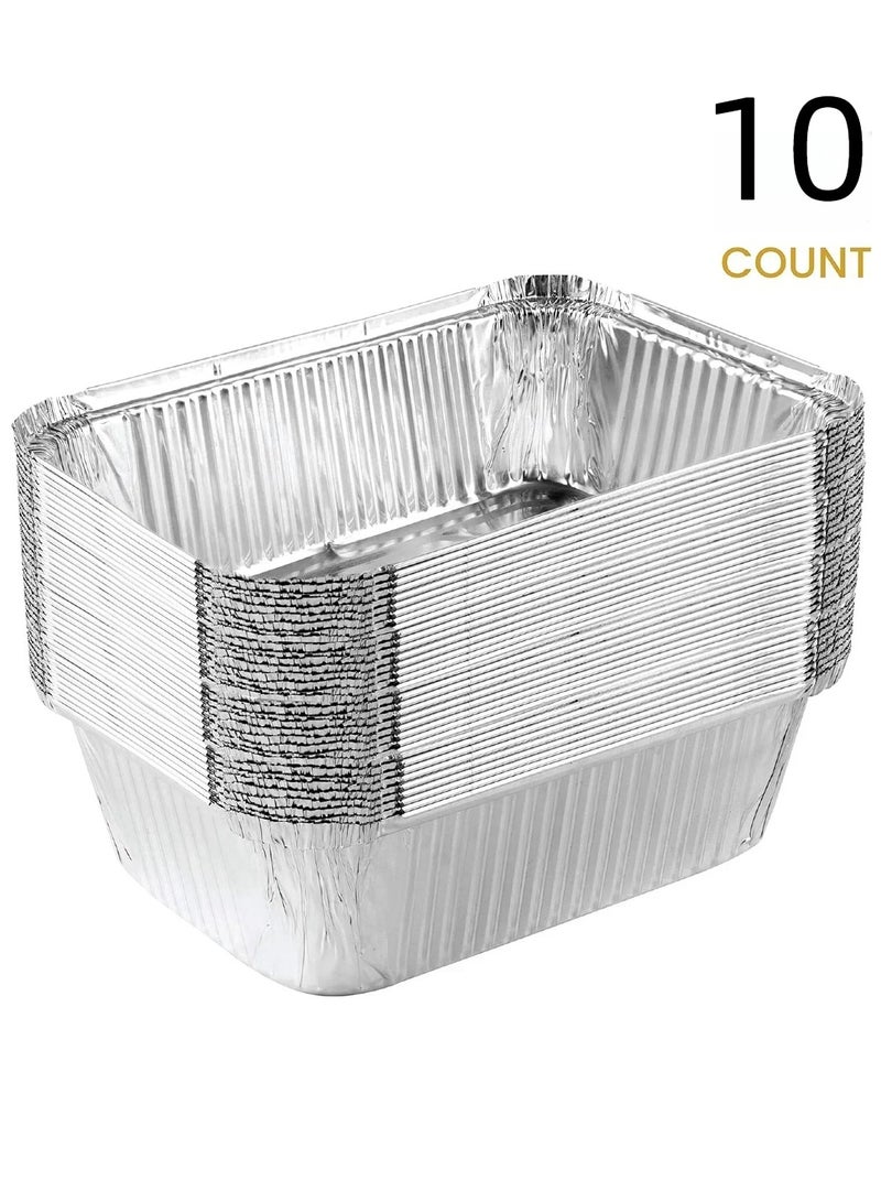 تشو داي قوالب خبز من الألومنيوم للاستخدام الخارجي، سعة 750 مل، مصنوعة من رقائق الألومنيوم، بأبعاد 18.5 سم × 13.5 سم × 5 سم - مثالية لخبز الكيك، والبراونيز، والخبز، ورغيف اللحم، واللازانيا، أو وجبات الغداء، عبوة من 10 قطع. - Image 1