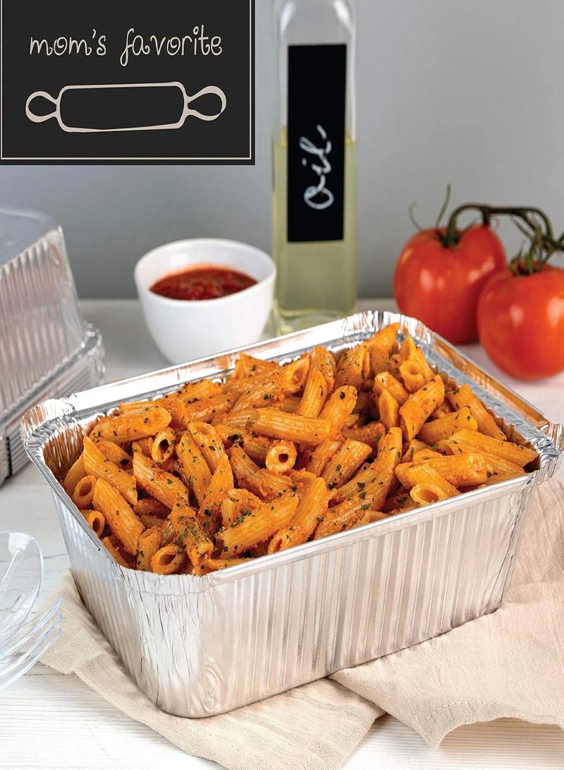 تشو داي قوالب خبز من الألومنيوم للاستخدام الخارجي، سعة 750 مل، مصنوعة من رقائق الألومنيوم، بأبعاد 18.5 سم × 13.5 سم × 5 سم - مثالية لخبز الكيك، والبراونيز، والخبز، ورغيف اللحم، واللازانيا، أو وجبات الغداء، عبوة من 10 قطع. - Image 3