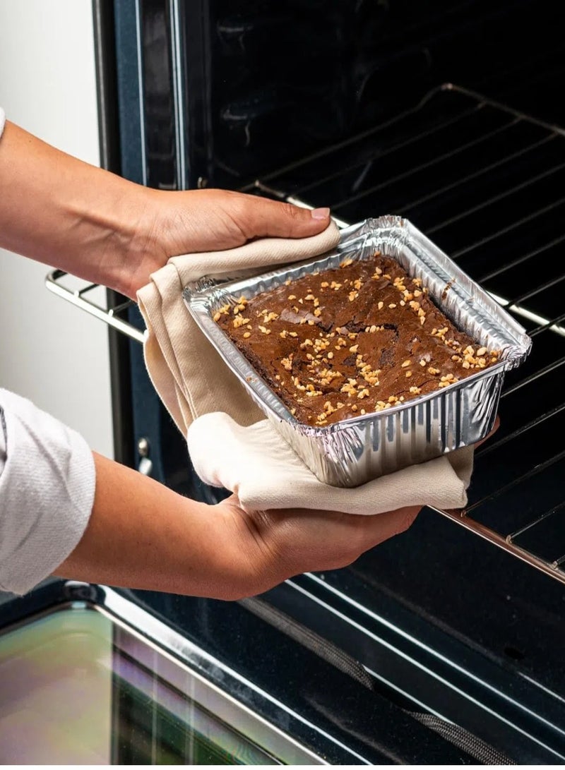 تشو داي قوالب خبز من الألومنيوم للاستخدام الخارجي، سعة 750 مل، مصنوعة من رقائق الألومنيوم، بأبعاد 18.5 سم × 13.5 سم × 5 سم - مثالية لخبز الكيك، والبراونيز، والخبز، ورغيف اللحم، واللازانيا، أو وجبات الغداء، عبوة من 10 قطع. - Image 5