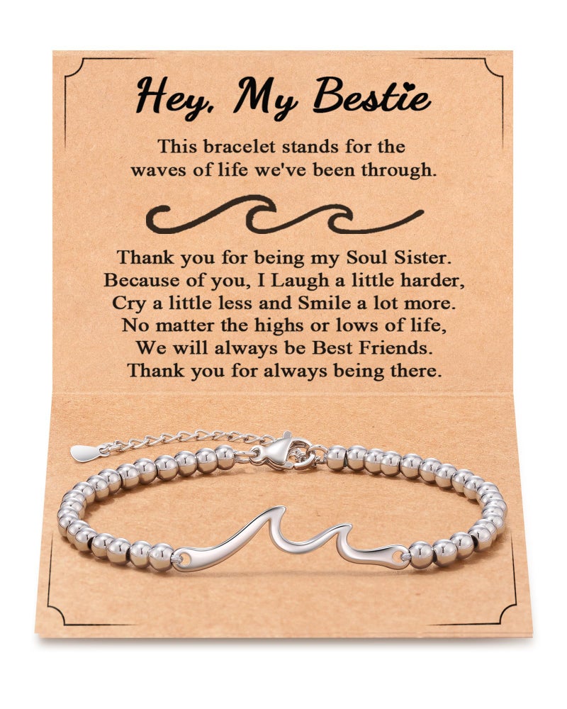 Tarsus Best Friend Birthday Gifts for Women, Unique Friendship Gifts for Women Best Friend Bracelet Friendship Bracelet Bestie Soul Sister Cool Christmas Mothers Day - Image 1