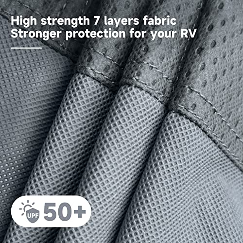 VINPATIO RV Cover, 7 Layers Heavy Duty RV & Trailer Cover, Toy Hauler Cover Fits 27'-30' RV Travel Trailer Camper Cover with Tongue Jack Cover, Extra Windproof Straps, Gutter Covers - Image 3