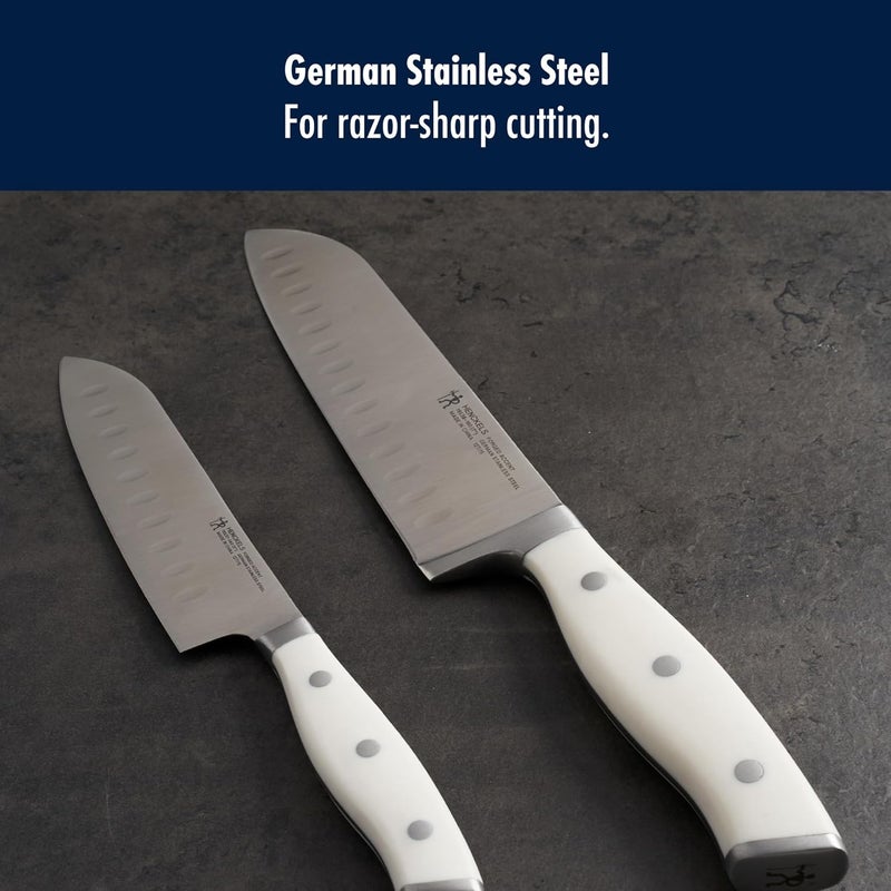 HENCKELS Forged Accent Razor-Sharp 2-pc Santoku Knife Set, White Handle, German Engineered Informed by 100+ Years of Mastery - Image 4