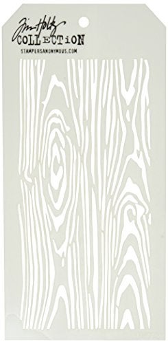 Stampers Anonymous Tim Holtz Layered Stencil, 4.125-Inch by 8.5-Inch, Woodgrain - Image 1