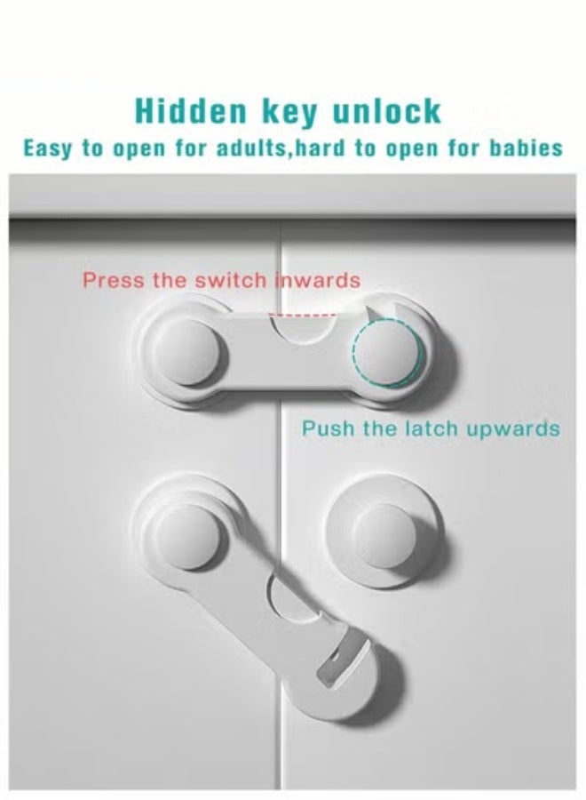 20 Pieces Child Safe Set,Included 8 PCS Baby Proofing Plug Covers and 12 PCS Infant Safety Strap Locks Child Locks for Cabinets and Drawers,Toilet,Fridge  More - Image 5