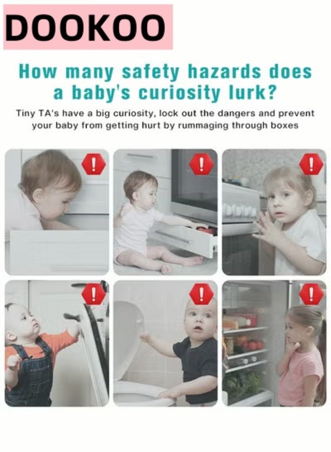 20 Pieces Child Safe Set,Included 8 PCS Baby Proofing Plug Covers and 12 PCS Infant Safety Strap Locks Child Locks for Cabinets and Drawers,Toilet,Fridge  More - Image 3