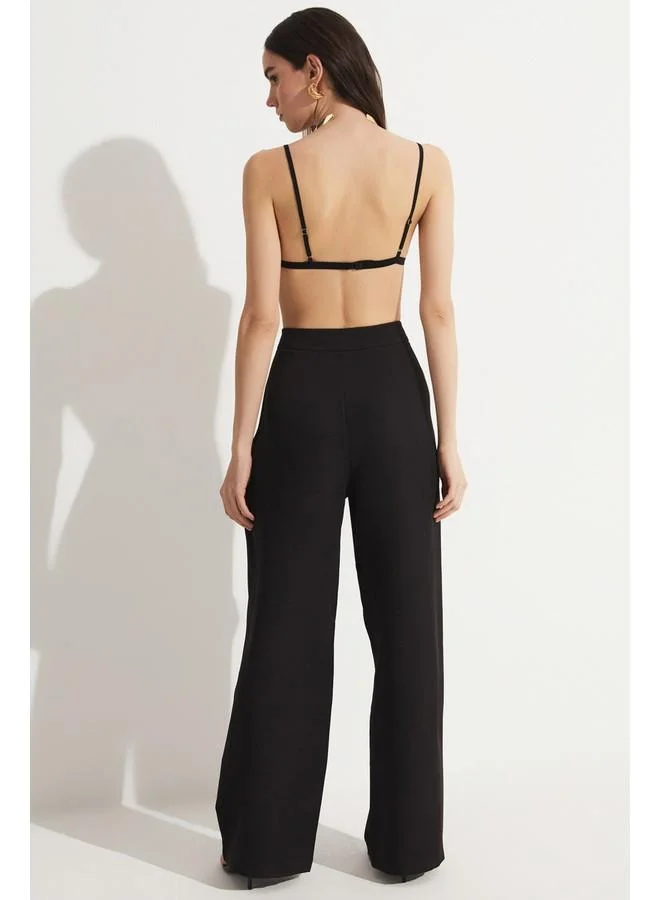 JUNE June Exclusive Button Detailed Palazzo Trousers