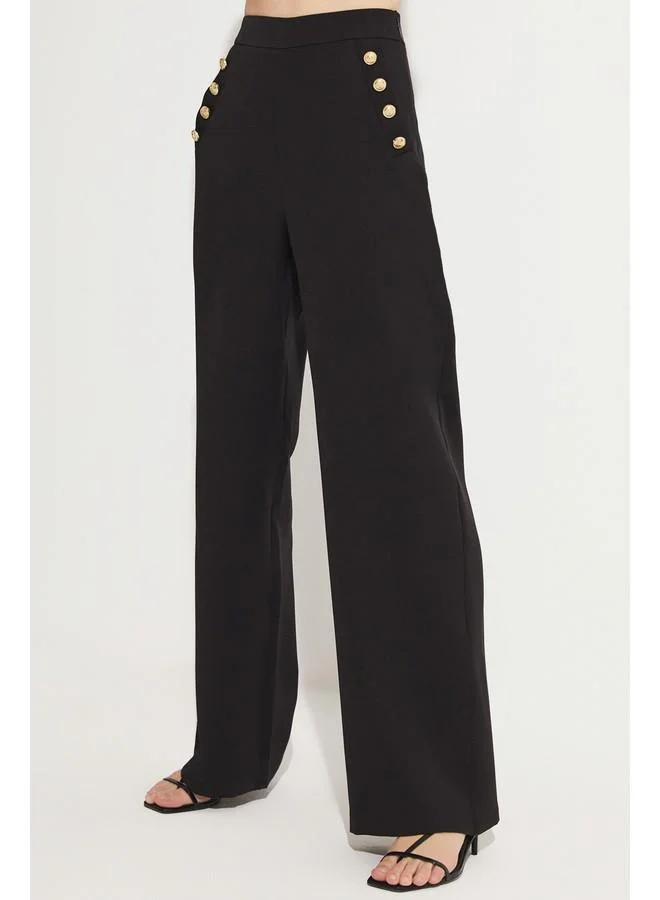 JUNE June Exclusive Button Detailed Palazzo Trousers