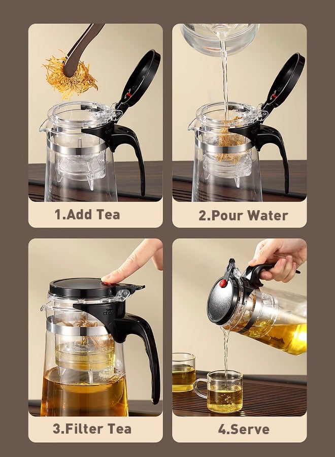 750ml Heat-Resistant Glass Teapot - Removable Filter, Thickened Explosion-Proof for Tea/Coffee/Herbs  - Image 2