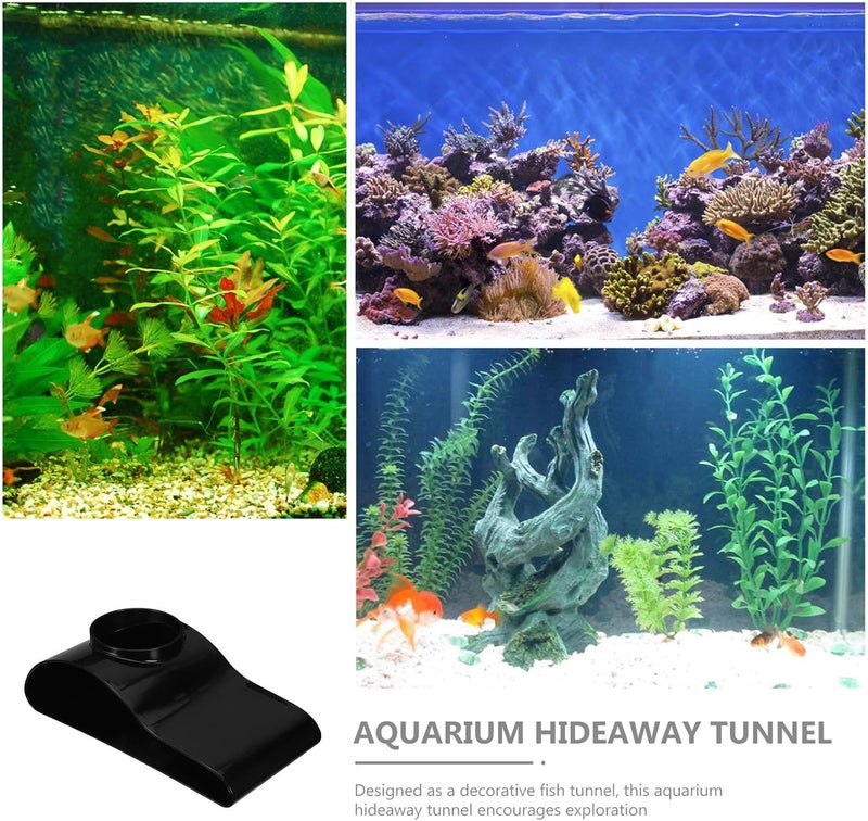 Aquarium Underground Cave Fish Tank Hideout Curved Tunnel (Black) - Shrimp Tank Decoration Shelter for Breeding, Loach Catfish - Image 5