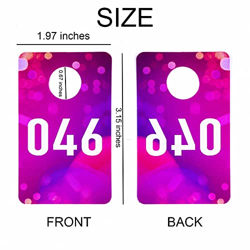 AIKESIWAY Plastic Number Tags, 1.97x3.15 Inch (5x8cm), Pink Spots - Normal and Reverse Mirror Image Cards for Live and Clothes Sales, Reusable (1-200) - Image 2