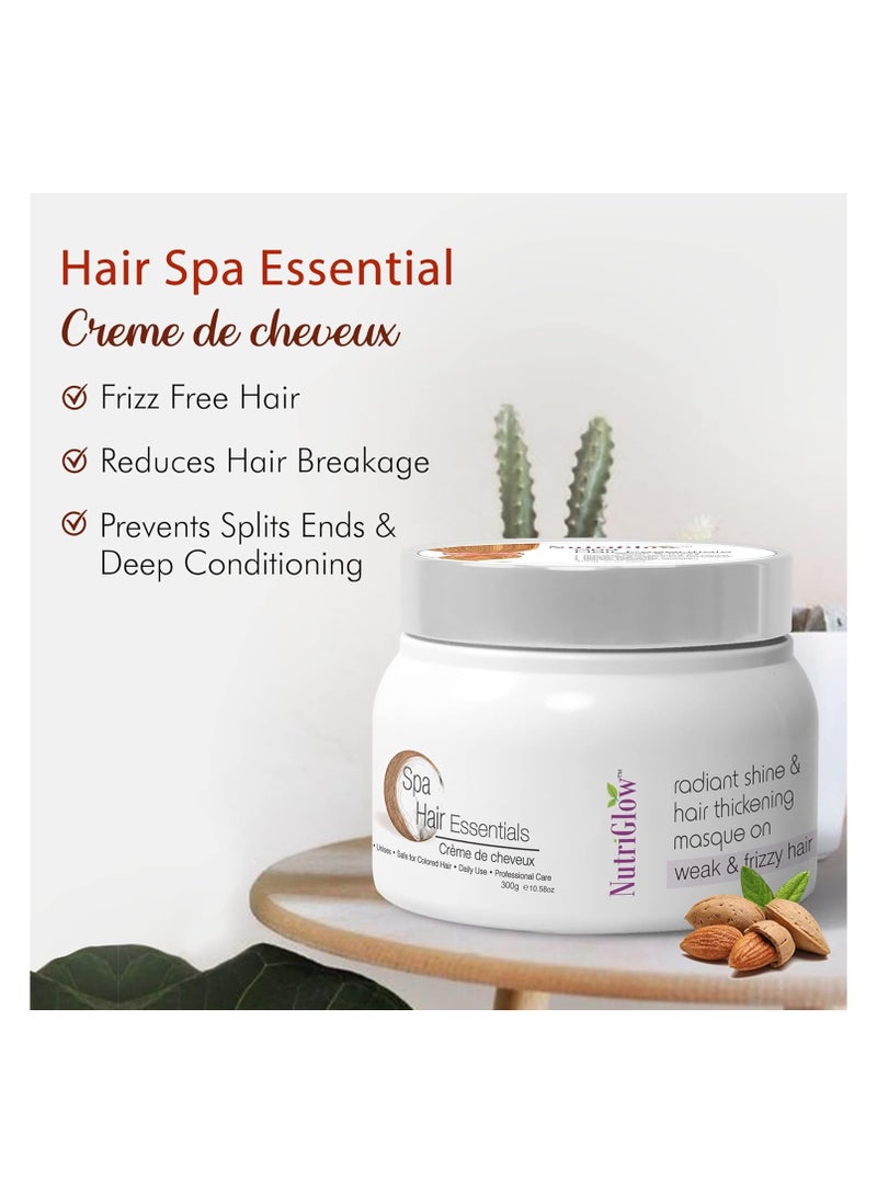 NUTRIGLOW - Hair Spa Cream With Volumizing & Shine Lock Formula For Weak & Frizzy Hair 300G - Image 1