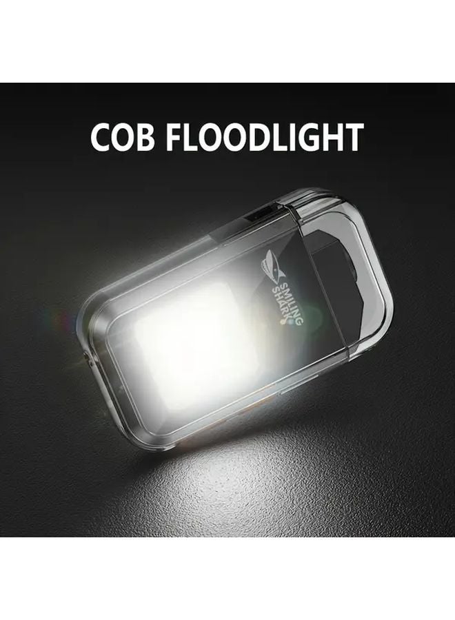 TIP 055 Black Smiling Shark Keychain Flashlight USB C Rechargeable 3 Modes Portable Torch - Image 4