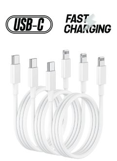 3-Pack USB-C iPhone Fast Charger Lightning Cable