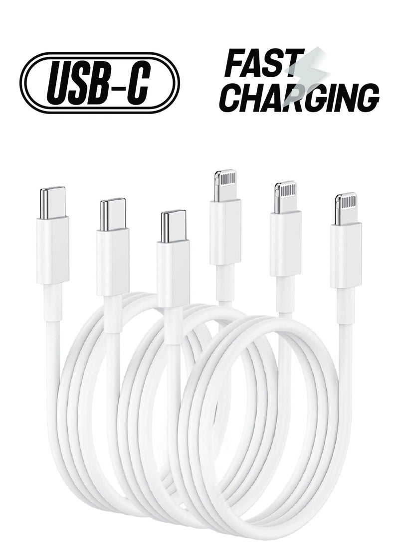Generic - 3-Pack USB-C iPhone Fast Charger Lightning Cable - Image 1