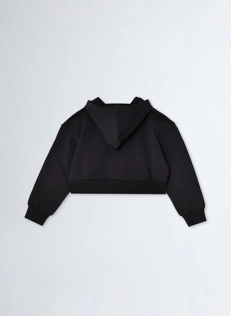 Liu Jo Hooded Sweatshirt with Gemstones