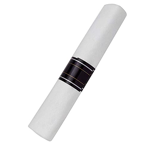 WNA Reflections Fork, Knife, and Spoon Kit in a White Linen-Quality Napkin Roll, Silver (120-Count) - Image 1